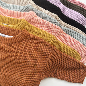 Chunky Cotton Knit Jumper (Baby Pink)