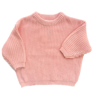 Chunky Cotton Knit Jumper (Baby Pink)