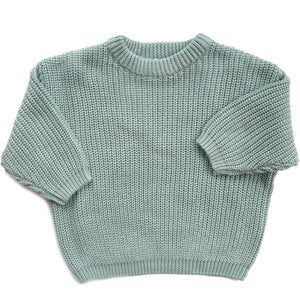 Chunky Cotton Knit Jumper (Cornflower)