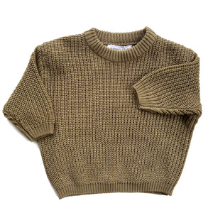 Chunky Cotton Knit Jumper (Latte)