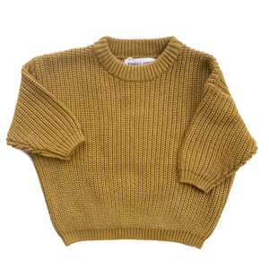 Chunky Cotton Knit Jumper (Mustard)