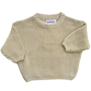 Chunky Cotton Knit Jumper (Sand)