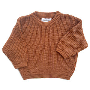 Chunky Cotton Knit Jumper (Terracotta)