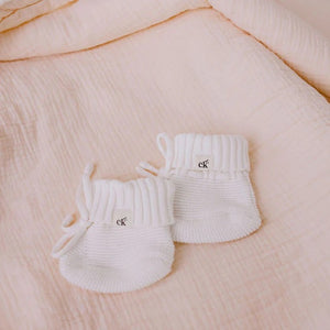 Baby Knit Booties - Snow