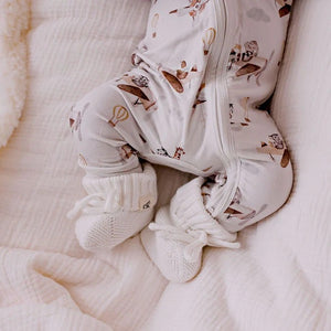 Baby Knit Booties - Snow