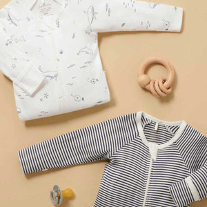 Vanilla Nautical Zip Growsuit 2 Pack