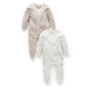 Vanilla Wattle Bee Zip Growsuit 2 Pack