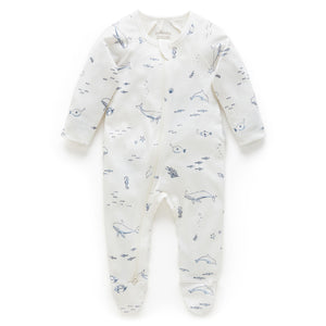 Vanilla Nautical Zip Growsuit