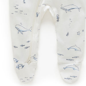 Vanilla Nautical Zip Growsuit