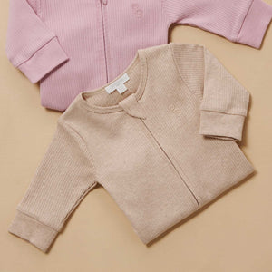 Biscuit Rib Zip Growsuit