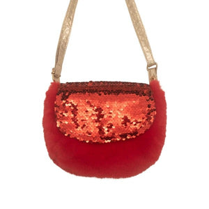 Sequin Velvet Bag - Red