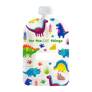 Reusable Food Pouch 150ml - Dinosaurs (10 Pack)