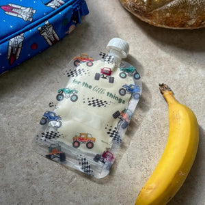 Reusable Food Pouch 150ml - Monster Trucks (5 Pack)