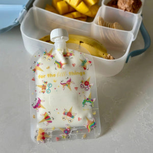 Reusable Food Pouch 150ml - Rainbow Bright (5 Pack)