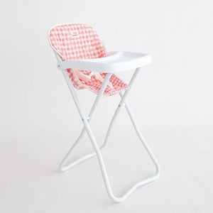 Doll Highchair (Pink Gingham)