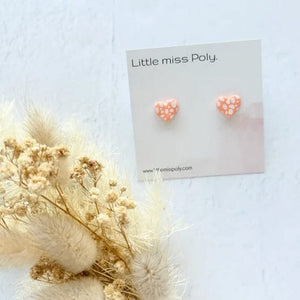 Mini Neon Heart Studs (Orange)