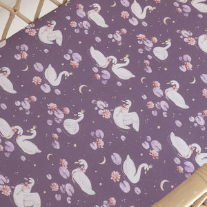 Midnight Swan Bassinet Sheet/Change Pad Cover