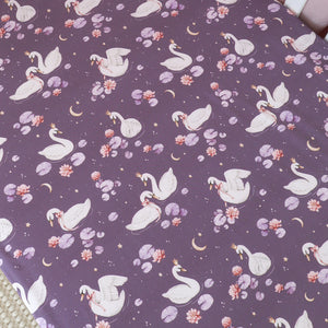 Midnight Swan Fitted Cot Sheet