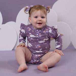 Midnight Swan Long Sleeve Bodysuit