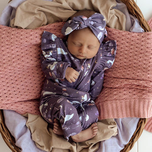 Midnight Swan Snugglesuit Convertible Romper