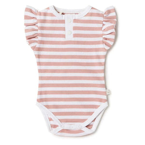 Rose Milk Stripe SS Bodysuit