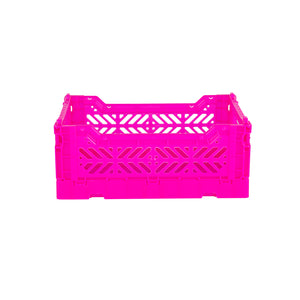 Mini Folding Crate (Neon Pink)