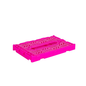 Mini Folding Crate (Neon Pink)