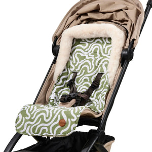 Cozy Fleece Pram Liner (Green Squiggle)