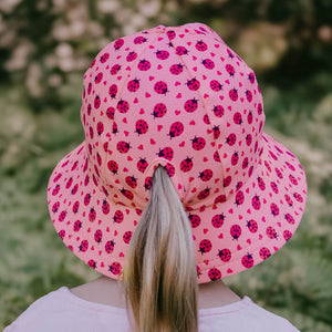 Ponytail Bucket Hat (Ladybug)