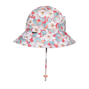 Ponytail Swim Bucket Beach Hat (Hibiscus)