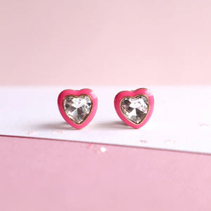Bling Heart Clip-On Earrings
