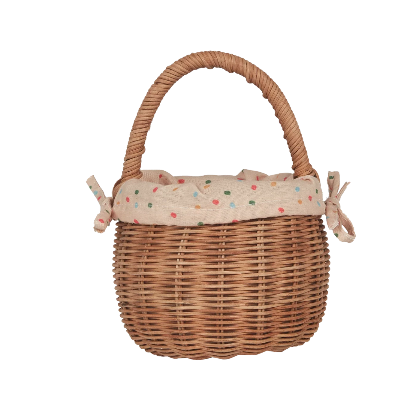 Rattan Berry Basket with Lining - Gumdrop