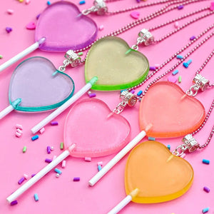 Lollipop Heart Necklace (Ass Colours)