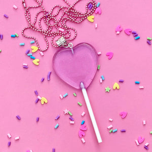Lollipop Heart Necklace (Ass Colours)
