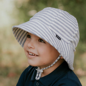 Toddler Bucket Sun Hat (Grey Stripe)