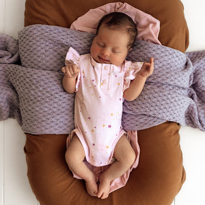 Twinkle Short Sleeve Bodysuit With Frill