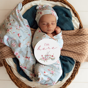 White Rabbit Jersey Wrap & Beanie Set