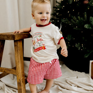 Red Plaid Check Shorts