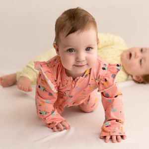 Floral Flutter Zipsuit (Pink)