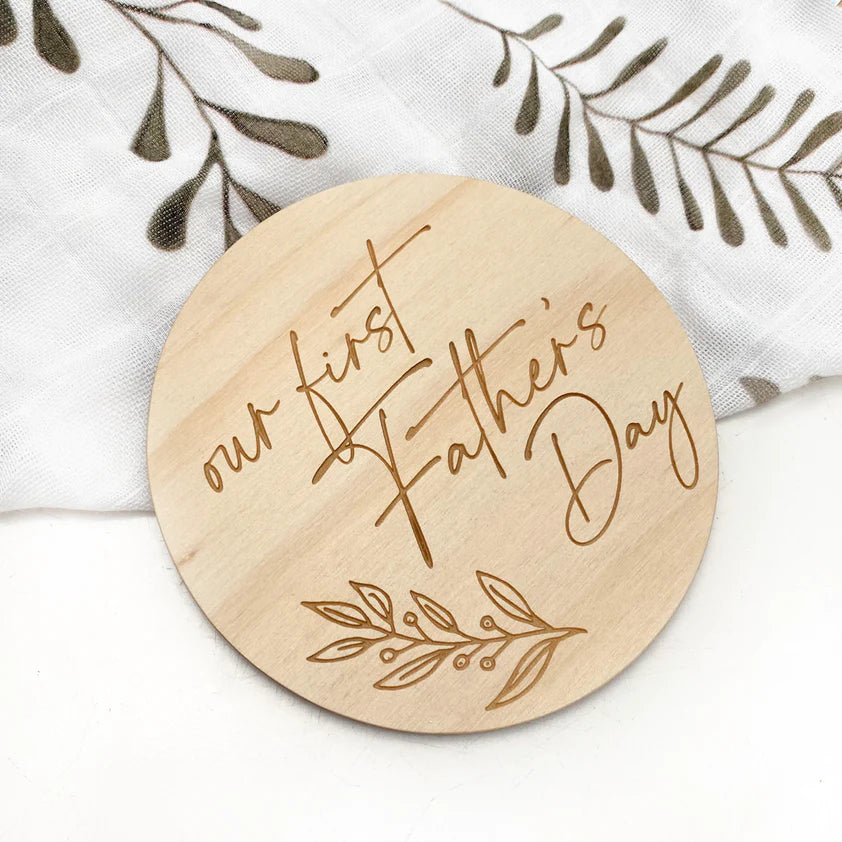 First Fathers Day - Wooden Milestone Plaque