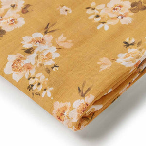 Golden Flower Muslin Wrap