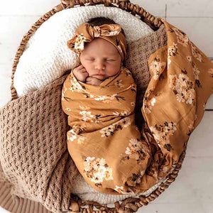 Golden Flower Muslin Wrap