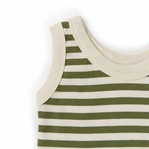 Olive Stripe Singlet