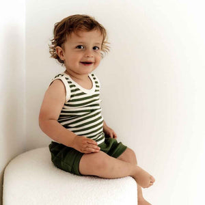 Olive Stripe Singlet