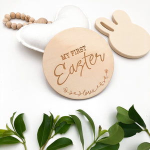 First Easter Wooden Plaque (Love Script)