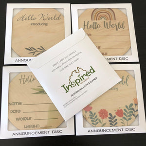 Birth Announcement Disc - Rainbow