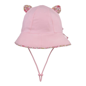 Paisley Trimmed Kitty Toddler Bucket Hat (Blush)