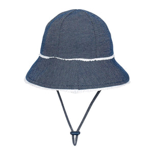 Toddler Bucket Hat Ruffle Trim (Denim)
