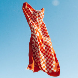 Checker Smiley Flat Beach Towel