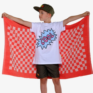 Checker Smiley Flat Beach Towel